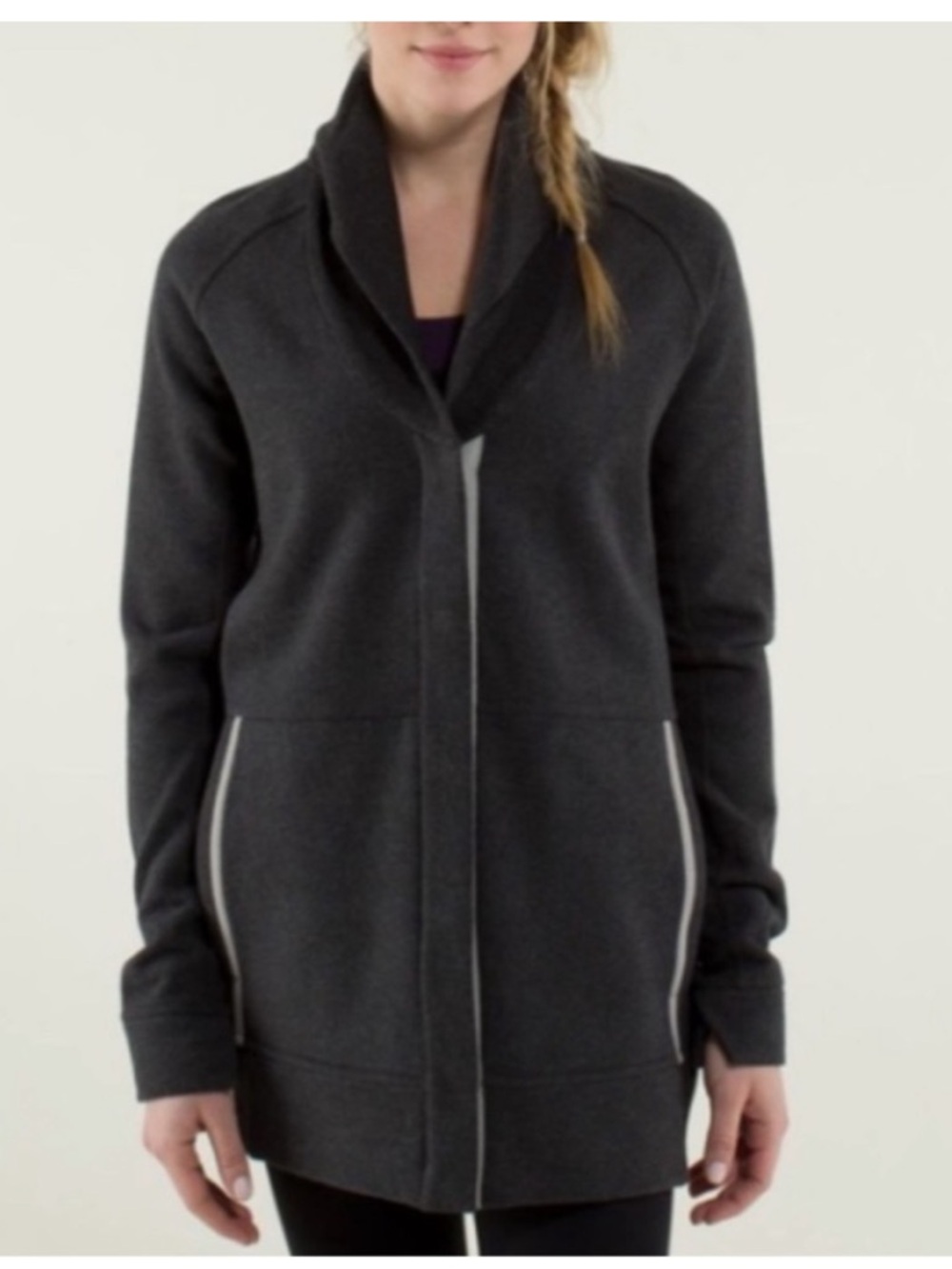 Lululemon Cozy Oversized Zip Cardigan - Dark Charcoal